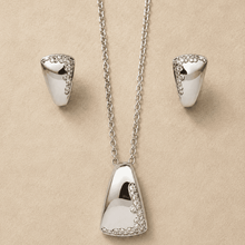 The Modernist Frame Solitaire Set — Gold Plated Modernist Edge Pendant Set by House of Zena, flat lay
