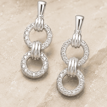 The "You & Me" Interlock Set — Silver-Tone Link Pendant Set by House of Zena, styled on model