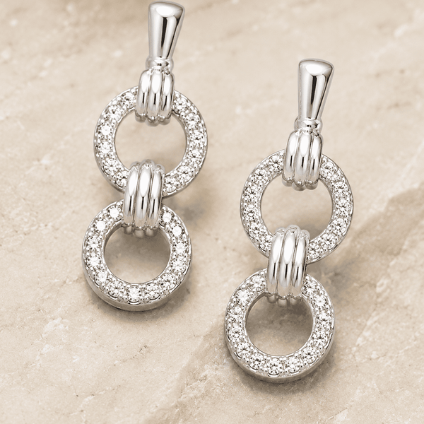 The "You & Me" Interlock Set — Silver-Tone Link Pendant Set by House of Zena, styled on model — Anti-Tarnish Waterproof Jewellery | House of Zena