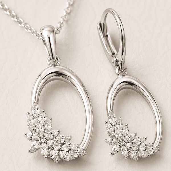 The Sunflower Sunshine Set — Silver-Tone Bloom Pendant Set by House of Zena, styled on model — Anti-Tarnish Waterproof Jewellery | House of Zena