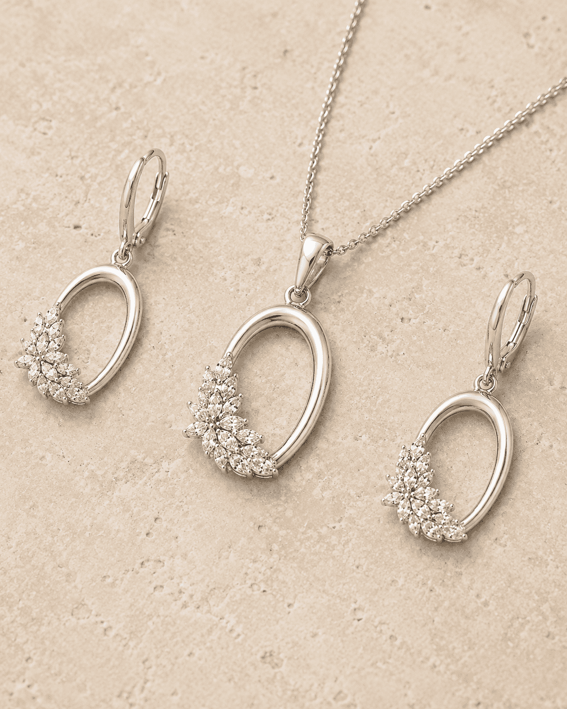 The Sunflower Sunshine Set — Silver-Tone Bloom Pendant Set by House of Zena, worn on model