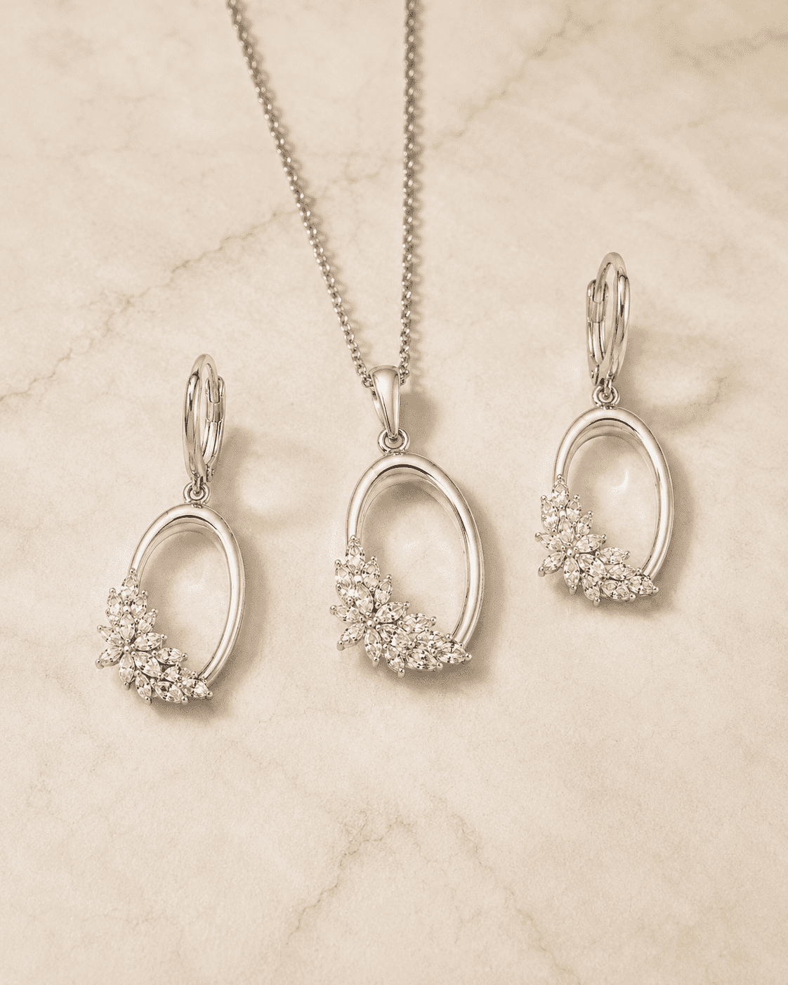 The Sunflower Sunshine Set — Silver-Tone Bloom Pendant Set by House of Zena, side angle