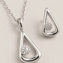 The "I Woke Up Like This" Set — Silver-Tone Drop Pendant Set by House of Zena, styled on model