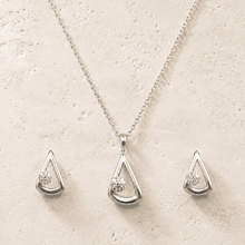 The "I Woke Up Like This" Set — Silver-Tone Drop Pendant Set by House of Zena, worn on model