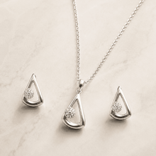 The "I Woke Up Like This" Set — Silver-Tone Drop Pendant Set by House of Zena, side angle