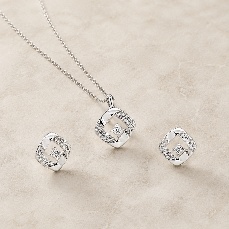 Virelle Square Pendant Set