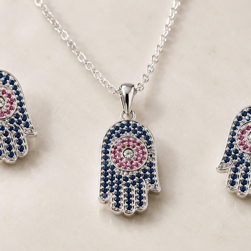 Nazira Hamsa Pendant Set