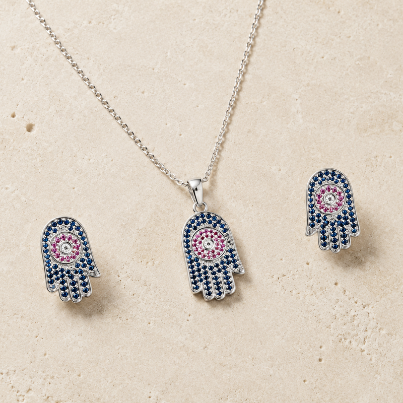 Nazira Hamsa Pendant Set