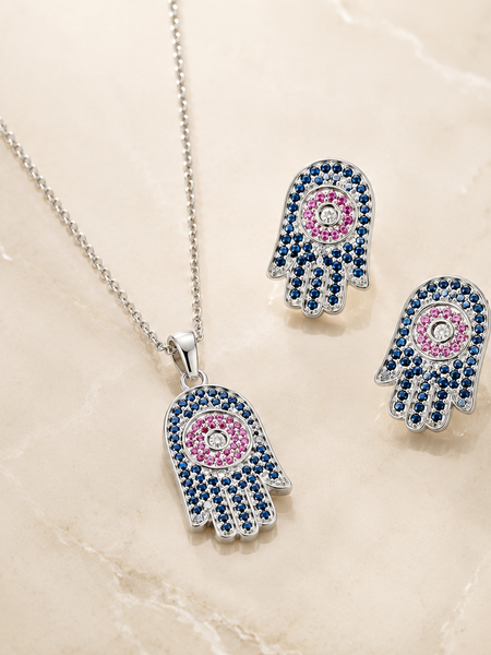 Nazira Hamsa Pendant Set