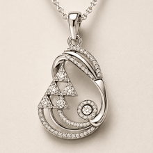 The Great Gatsby Cocktail Set — Silver-Tone Geometric Pendant Set by House of Zena, styled on model
