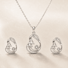 The Great Gatsby Cocktail Set — Silver-Tone Geometric Pendant Set by House of Zena, worn on model