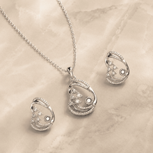 The Great Gatsby Cocktail Set — Silver-Tone Geometric Pendant Set by House of Zena, close-up detail