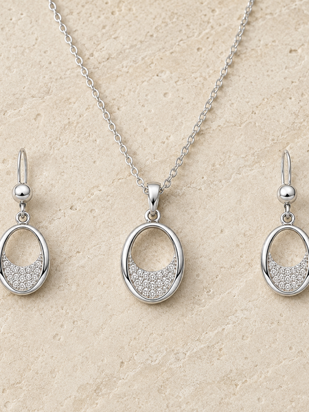 Lunara Oval Pendant Set