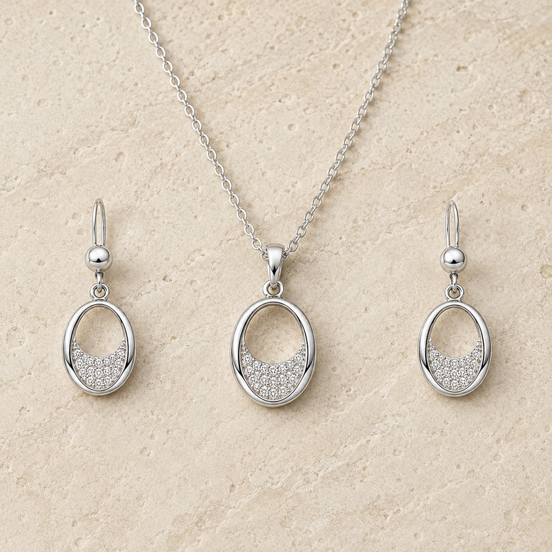Lunara Oval Pendant Set