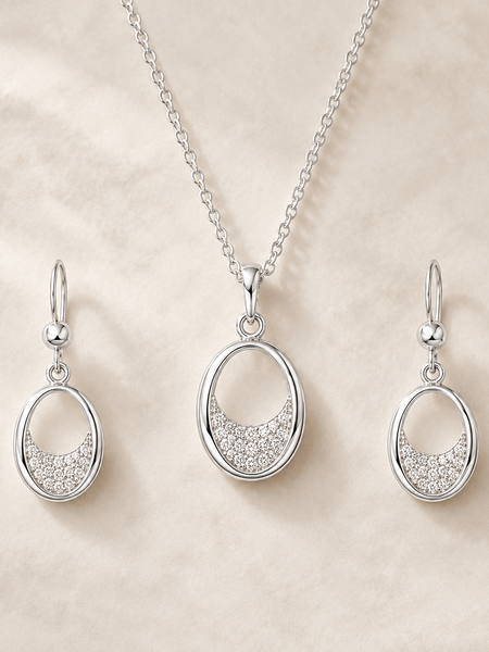 Lunara Oval Pendant Set