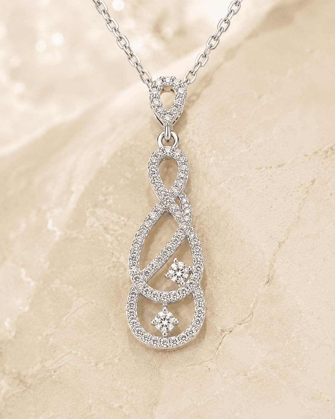 The "Pinky Promise" Infinity Set — Silver-Tone Infinity Grace Pendant Set by House of Zena, styled on model