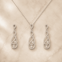 The "Pinky Promise" Infinity Set — Silver-Tone Infinity Grace Pendant Set by House of Zena, side angle