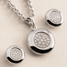 The Mooncake Pearl Glow Set — Silver-Tone Glow Pendant Set by House of Zena, styled on model