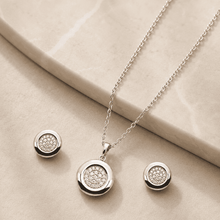 The Mooncake Pearl Glow Set — Silver-Tone Glow Pendant Set by House of Zena, side angle