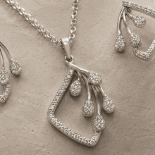 The Morning Dewdrop Set — Silver-Tone Dewdrop Elegance Pendant Set by House of Zena, close-up detail