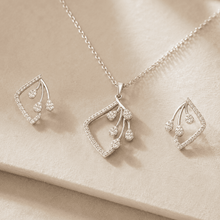 The Morning Dewdrop Set — Silver-Tone Dewdrop Elegance Pendant Set by House of Zena, side angle
