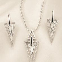 The Old Money Emerald-Cut Set — Gold Plated Edge Pendant Set by House of Zena, close-up detail