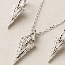 The Old Money Emerald-Cut Set — Gold Plated Edge Pendant Set by House of Zena, styled on model