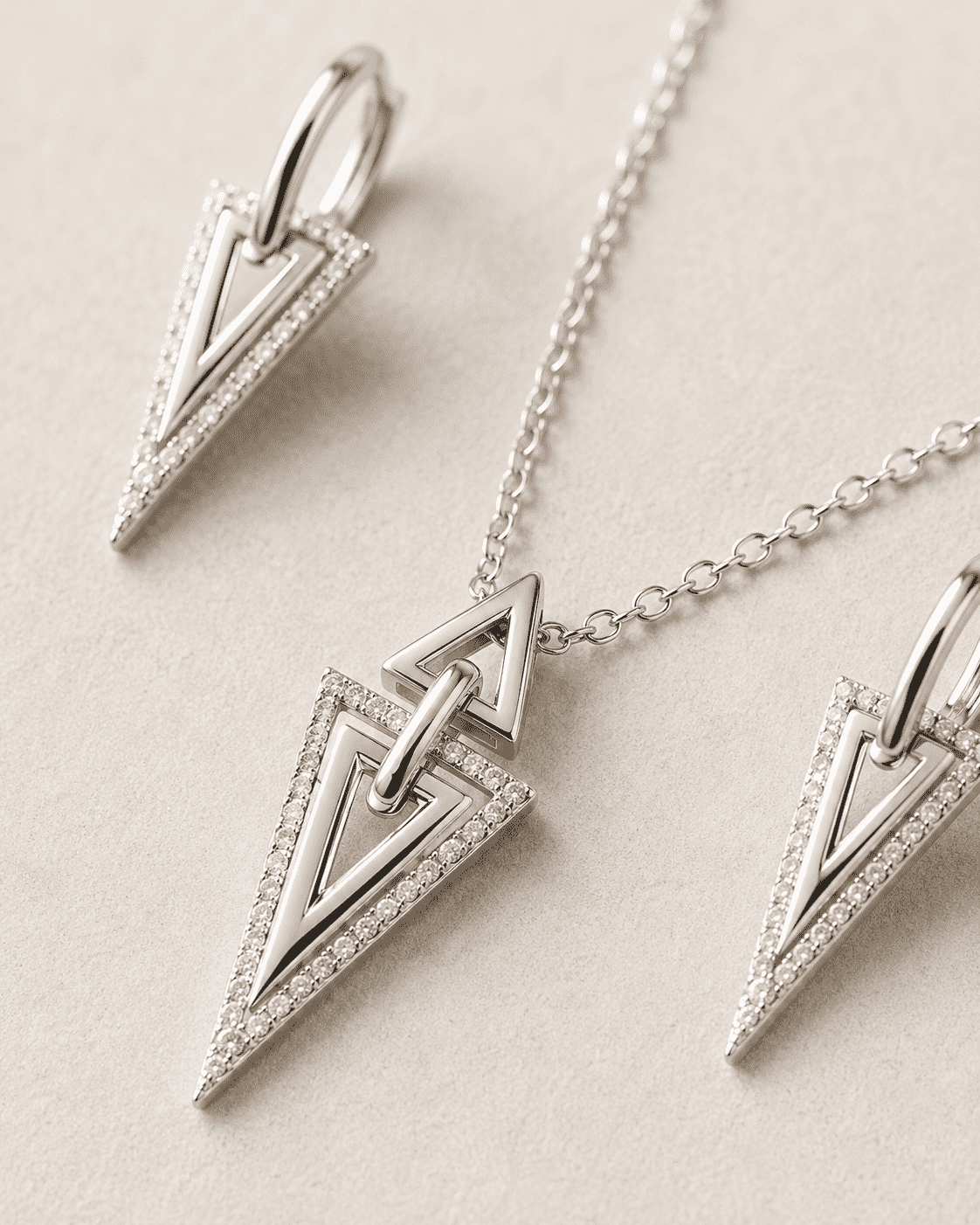 The Old Money Emerald-Cut Set — Gold Plated Edge Pendant Set by House of Zena, styled on model