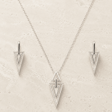 The Old Money Emerald-Cut Set — Gold Plated Edge Pendant Set by House of Zena, flat lay