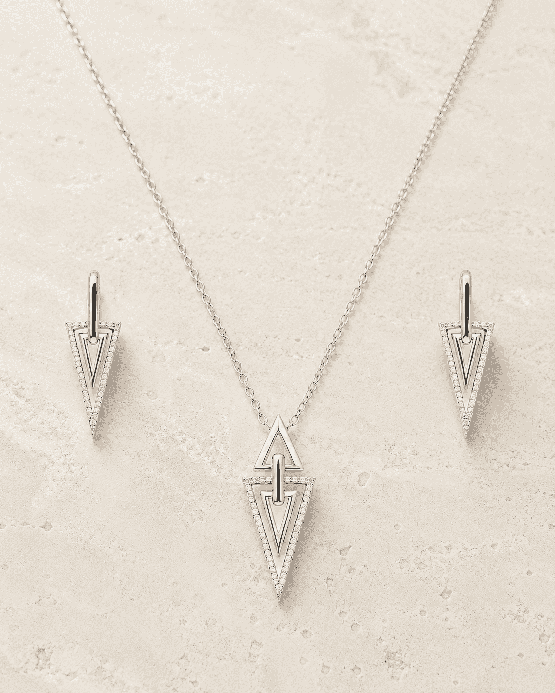 The Old Money Emerald-Cut Set — Gold Plated Edge Pendant Set by House of Zena, flat lay