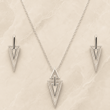 The Old Money Emerald-Cut Set — Gold Plated Edge Pendant Set by House of Zena, worn on model