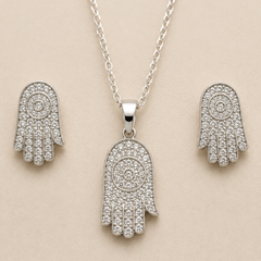 Noor Hamsa Pendant Set