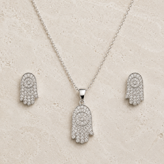 Noor Hamsa Pendant Set