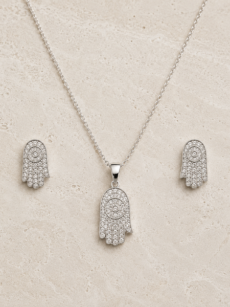Noor Hamsa Pendant Set