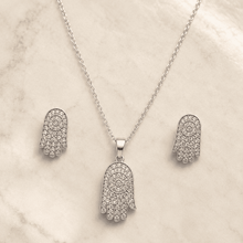 The "Holy Grail" Protection Set — Gold Plated Hamsa Pendant Set by House of Zena, close-up detail