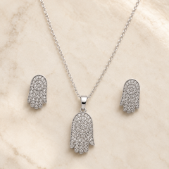 Noor Hamsa Pendant Set