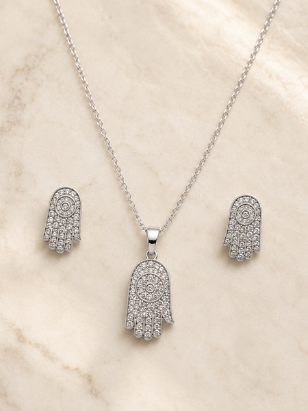 Noor Hamsa Pendant Set