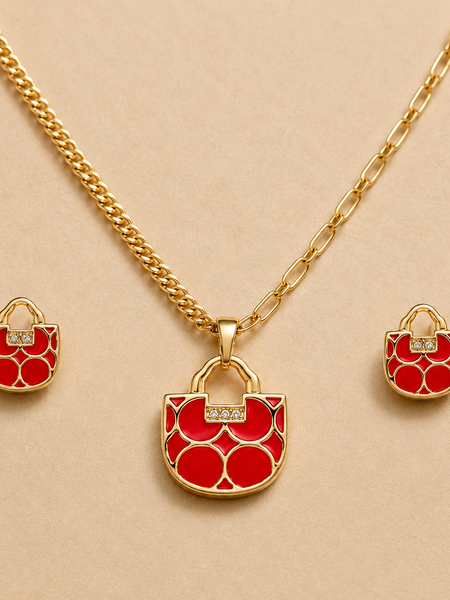 Rouge Luxe Charm Pendant Set