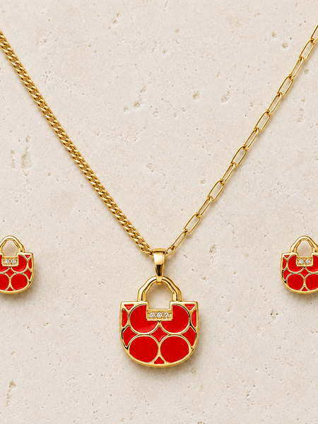 Rouge Luxe Charm Pendant Set