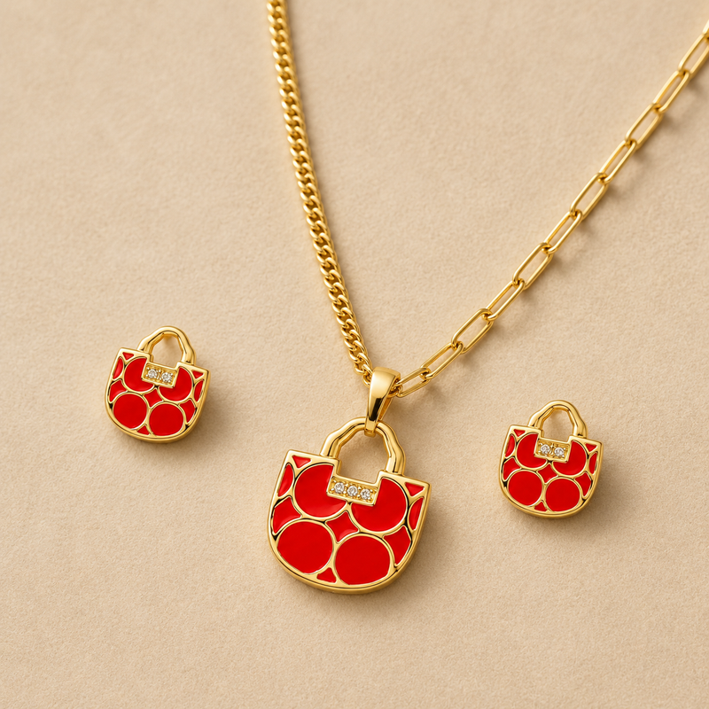 Rouge Luxe Charm Pendant Set