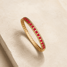 The Cherry Syrup Line Bangle — Gold Plated Line Bangle by House of Zena, side angle