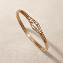 The "Locked In" Hinge Bangle — Gold Plated Lock Bangle by House of Zena, side angle