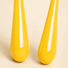 The Sunny Lemon Mini Huggies — Gold Plated Sunbeam Drop Huggie Earrings by House of Zena, side angle