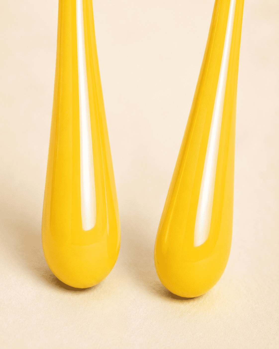 The Sunny Lemon Mini Huggies — Gold Plated Sunbeam Drop Huggie Earrings by House of Zena, side angle