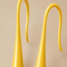 The Sunny Lemon Mini Huggies — Gold Plated Sunbeam Drop Huggie Earrings by House of Zena, close-up detail