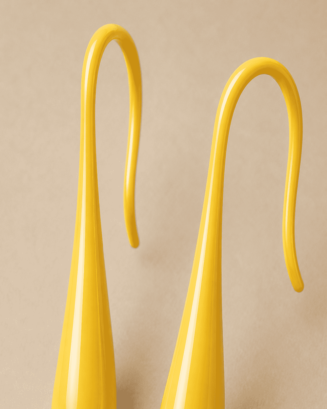 The Sunny Lemon Mini Huggies — Gold Plated Sunbeam Drop Huggie Earrings by House of Zena, close-up detail