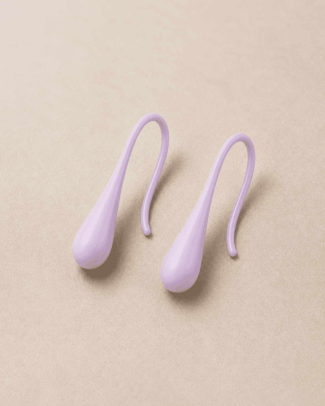The Wild Lavender Mini Huggies — Gold Plated Lilac Drop Huggie Earrings by House of Zena, side angle