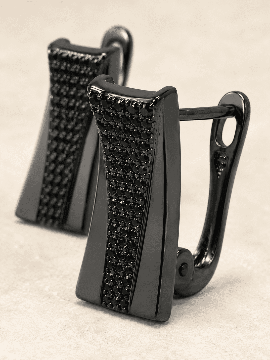 The Total Eclipse Studs — Gold Plated Eclipse Stud Earrings by House of Zena, worn on model