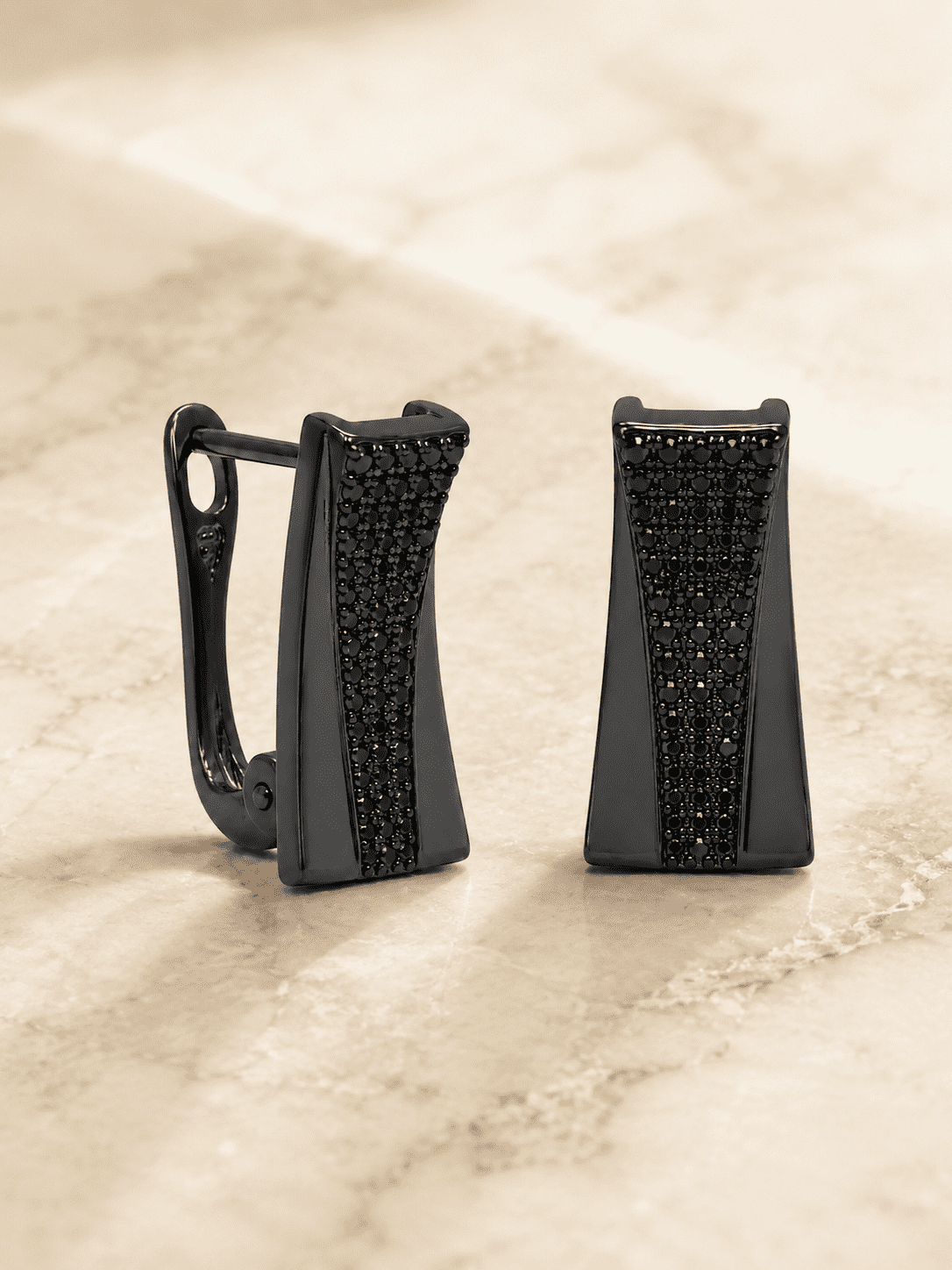 The Total Eclipse Studs — Gold Plated Eclipse Stud Earrings by House of Zena, styled on model