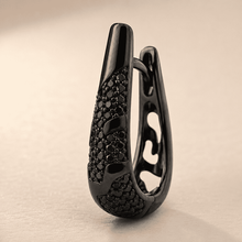 The "Dark Mode" Chunky Hoops — Gold Plated Eclipse Hoop Earrings by House of Zena, close-up detail
